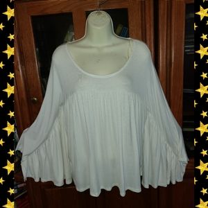 NOBLE U WHITE  BAT WING TOP